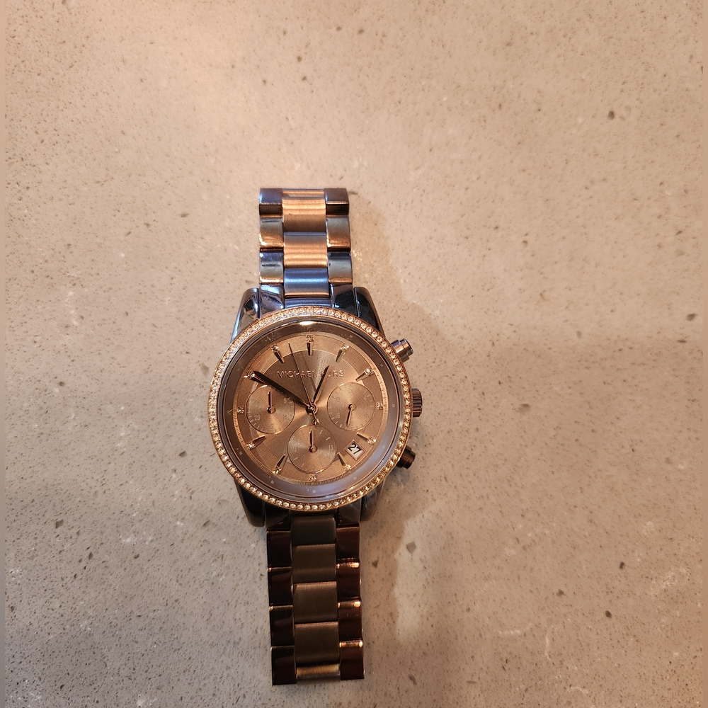 Michael Kors Chronograph Watch - Rose Gold/Bronze - Firm Price
